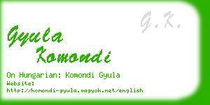 gyula komondi business card